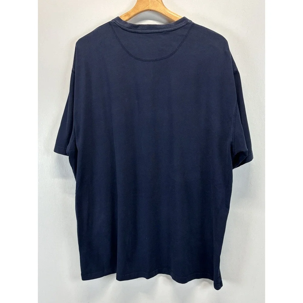 Vtg Big Dogs Henley Shirt Sz 2XL Navy Live To Ride Motorcycle Men's Short Sleeve